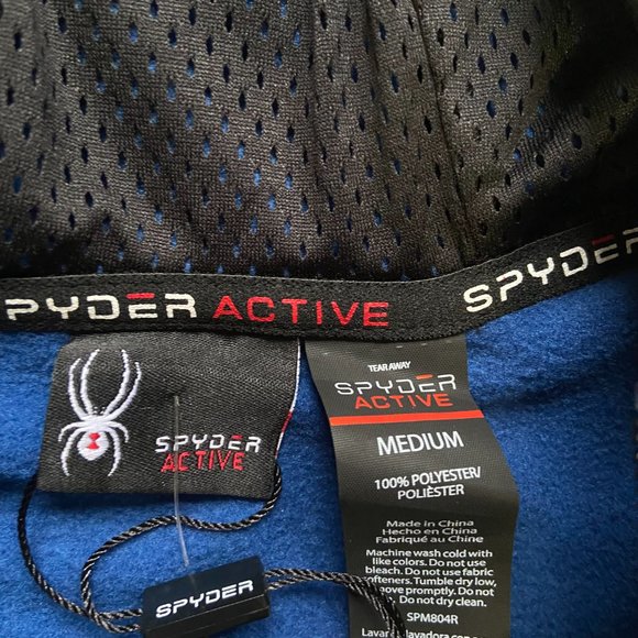 NWT SPYDER Mens ProWeb Active Sweatshirt Hoodie blue Size M SPM804RD - Picture 2 of 10